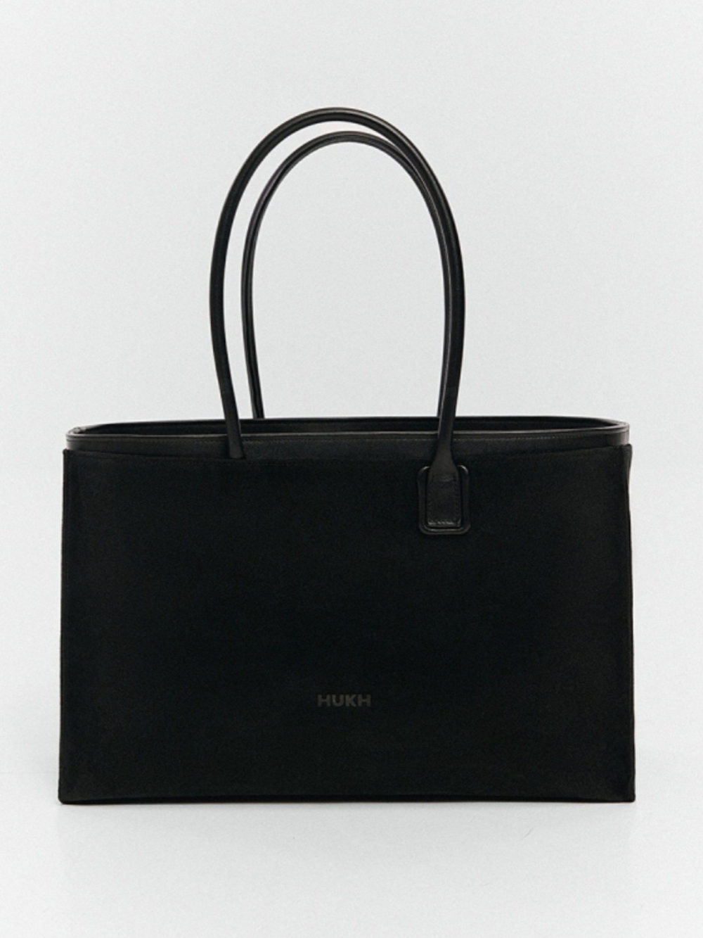 HUKH Lina large suede tote in black